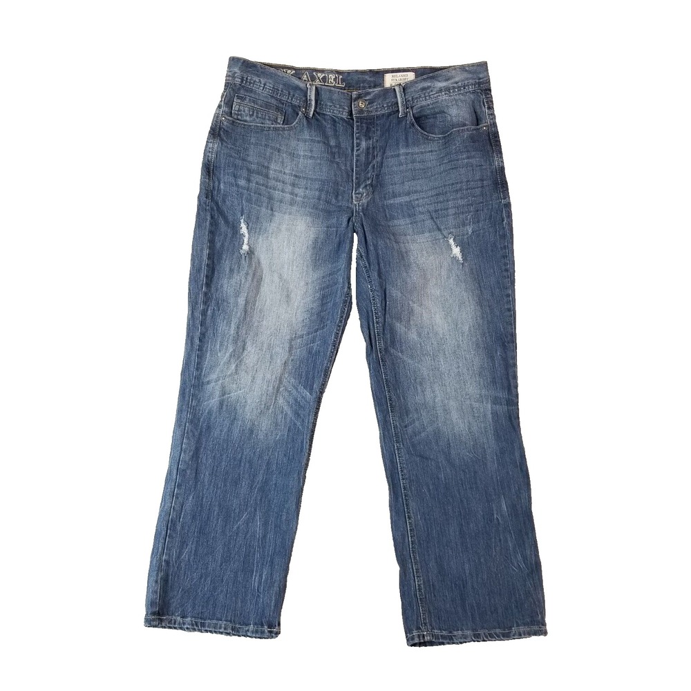 TK Axel jeans men's 38x30 relaxed straight blue stretch denim pants
